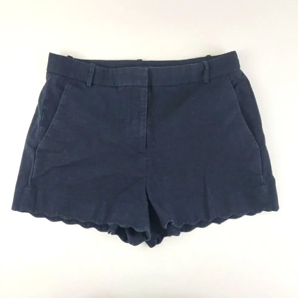 J CREW "Fiesta" scallop hem cotton shorts